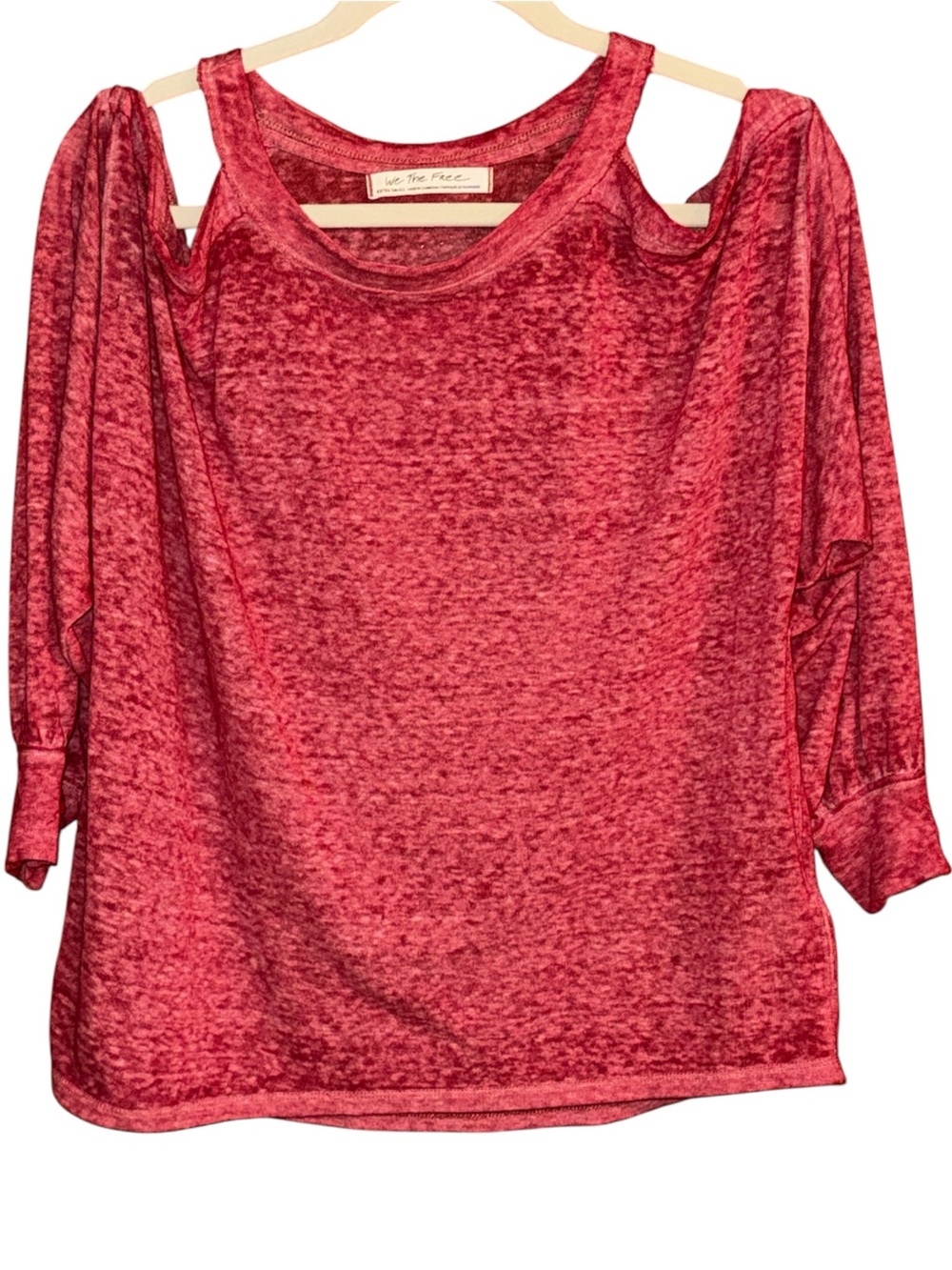 We The Free Chill Out Heather Red Long Sleeve Tee Free People Size XS